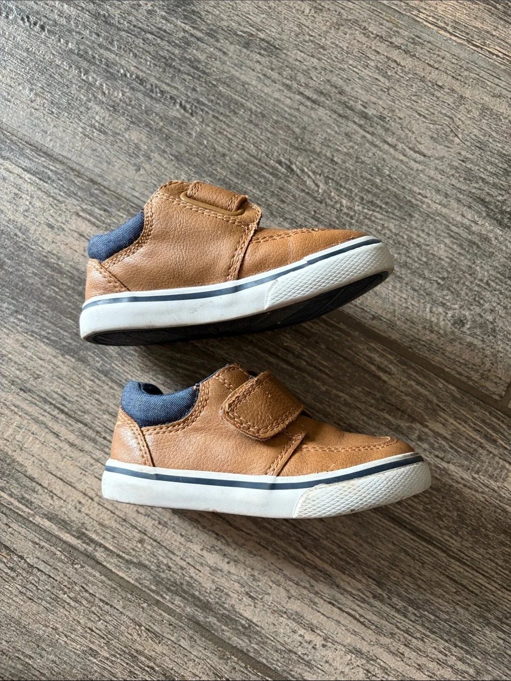 Place Toddler Tan Brown Velcro Casual Shoes